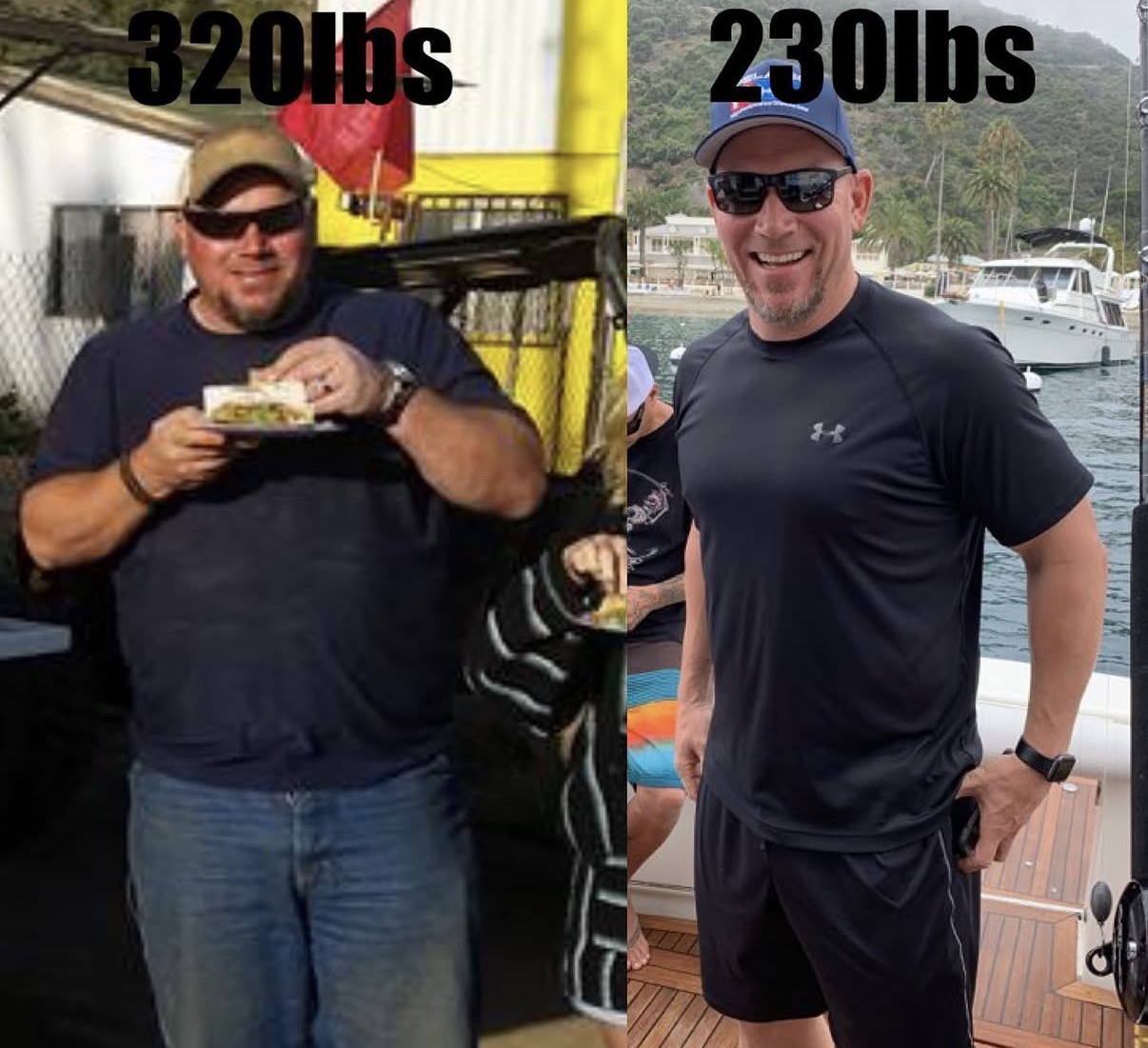 Forget The Gym client transformation — 320 lbs to 230 lbs, husband and father of two