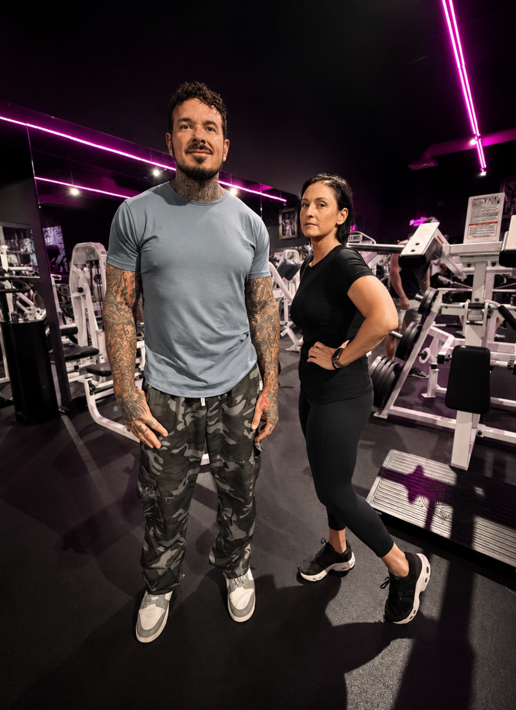 Dave with a client in the gym