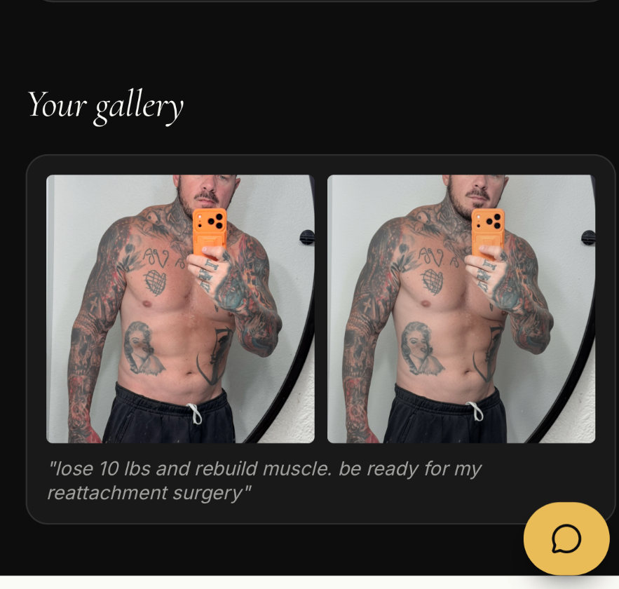 Forget The Gym app — Future You goal visualization screen