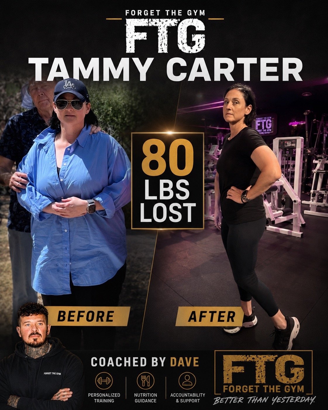Tammy — -80 lbs training with Dave Vaughan in Las Vegas